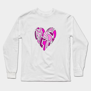 Pink Fragmented Heart Long Sleeve T-Shirt